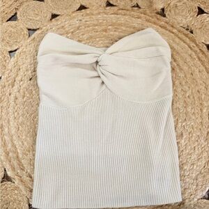 Cream Knotted Tube Top